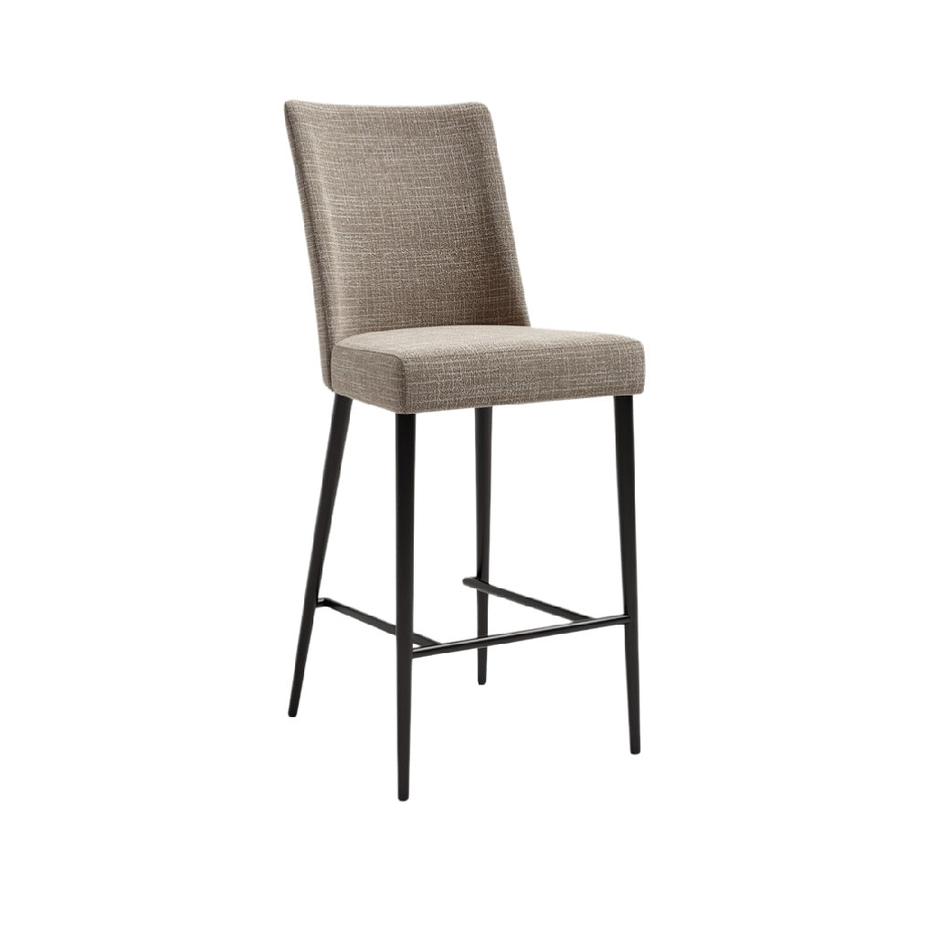 Modern Upholstered Bar Stool with Metal Frame