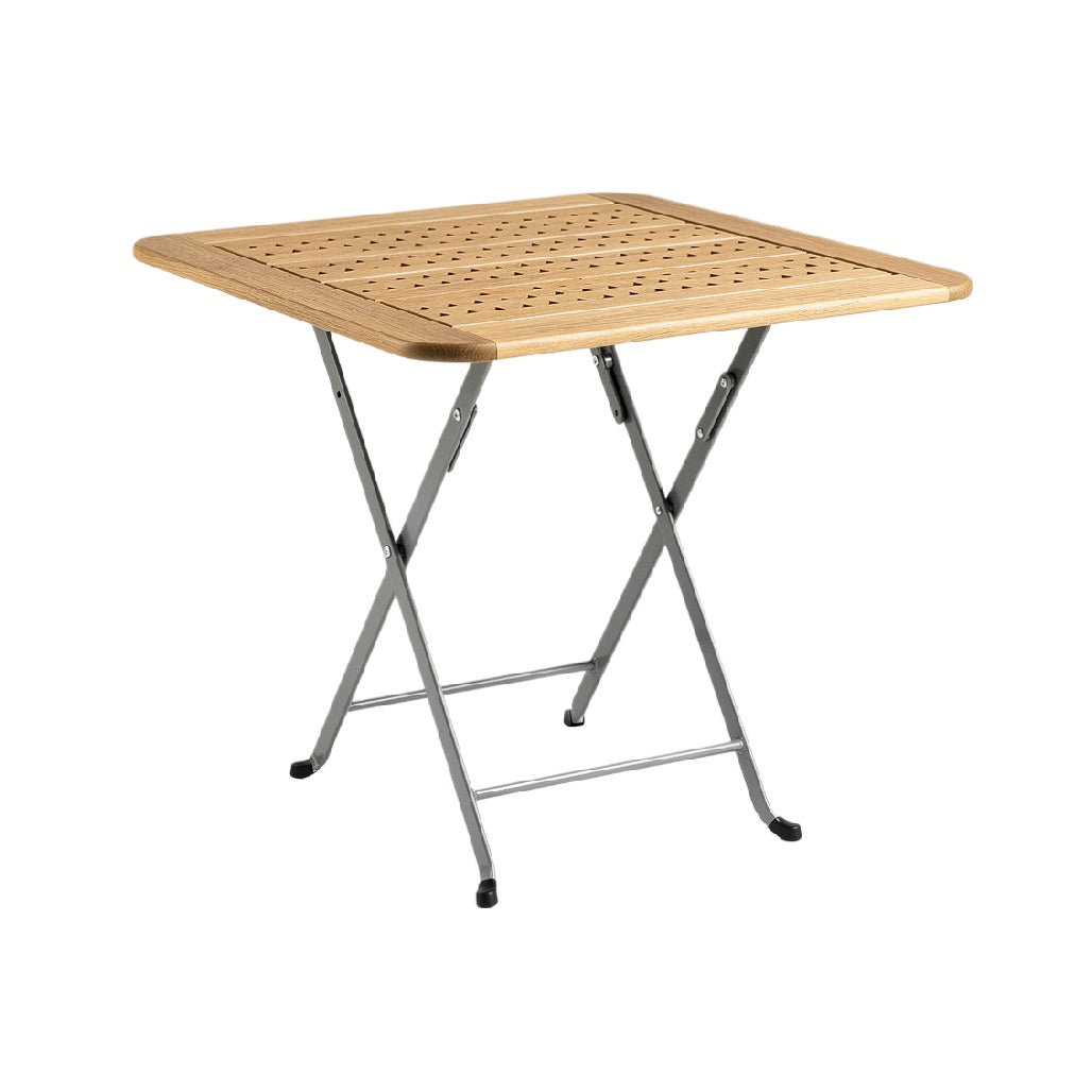 Foldable Square Bamboo Table with Steel Frame for Versatile Outdoor Use